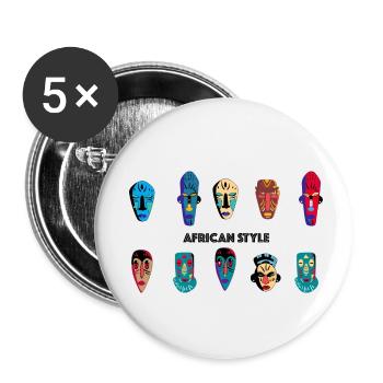 Afrique - Lot de 5 petits badges (25 mm) - blanc - Devant