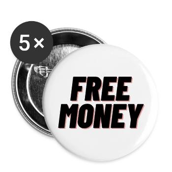 Money - Buttons small 1''/25 mm (5-pack) - white - Front