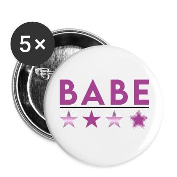 Babe Purple - Buttons small 1''/25 mm (5-pack) - white - Front