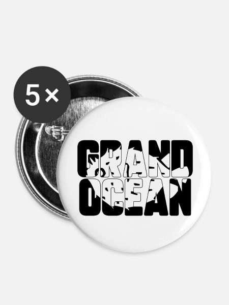 Großer Ozean - Buttons klein 25 mm (5er Pack) - Weiß