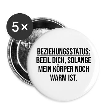 Beziehungsstatus Verliebt Körper Warm - Buttons klein 25 mm (5er Pack) - Weiß - Vorne