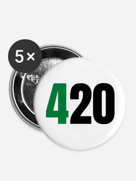 420 - Buttons klein 25 mm (5er Pack) - Weiß