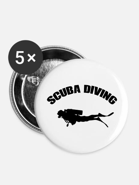 Scuba Diving - Buttons klein 25 mm (5er Pack) - Weiß