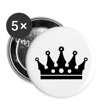 Couronne - Lot de 5 petits badges (25 mm) - blanc - Devant