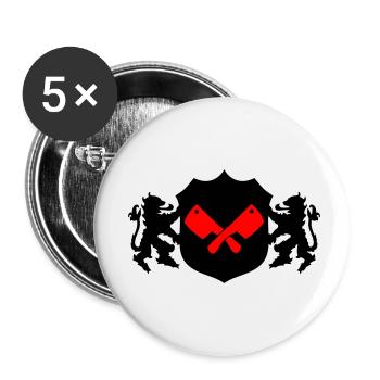 Armoiries du boucher - Lot de 5 petits badges (25 mm) - blanc - Devant