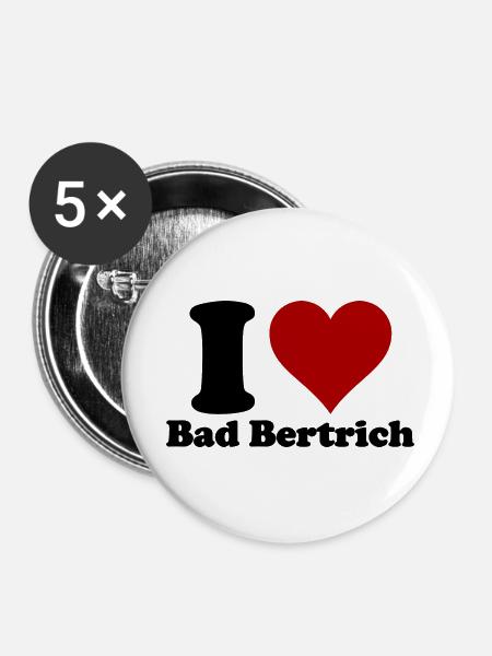 I Love Bad Bertrich - Buttons klein 25 mm (5er Pack) - Weiß