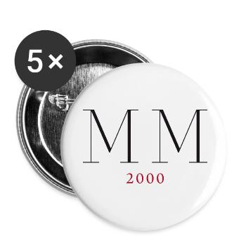 Chiffre romain Année de naissance Fait en 2000 - Lot de 5 petits badges (25 mm) - blanc - Devant