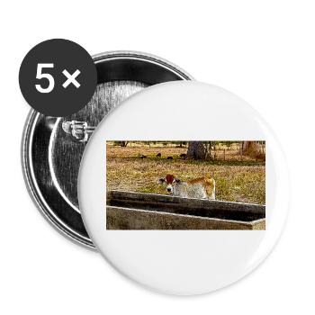 Das kleine Kalb - Buttons klein 25 mm (5er Pack) - Weiß - Vorne
