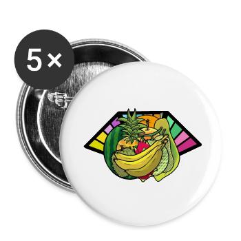 Vegetarian Fruit Fruits Vitamins Refreshment Cook - Buttons small 1''/25 mm (5-pack) - white - Front
