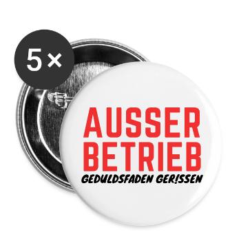 Ausser Betrieb!!! Geduldsfaden Gerissen!!! - Buttons klein 25 mm (5er Pack) - Weiß - Vorne