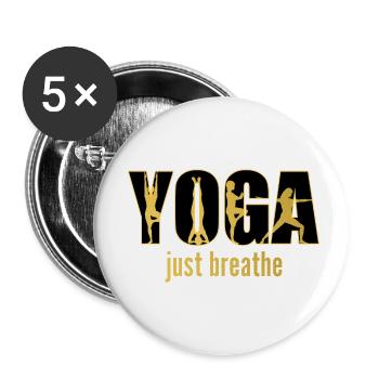 Yoga - Just breath - Buttons small 1''/25 mm (5-pack) - white - Front