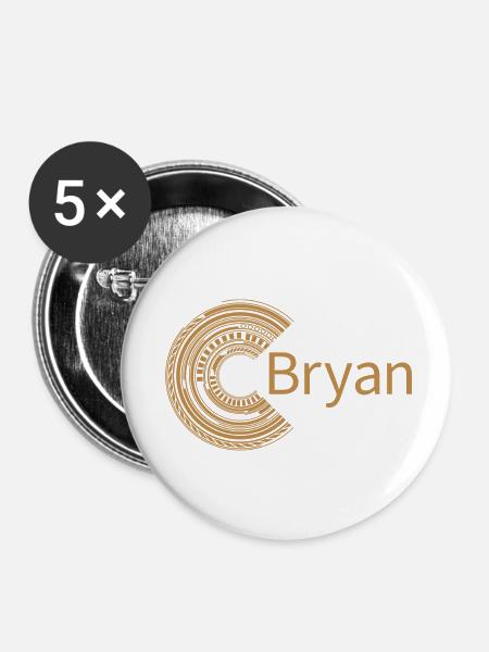 Für Bryan - Buttons klein 25 mm (5er Pack) - Weiß