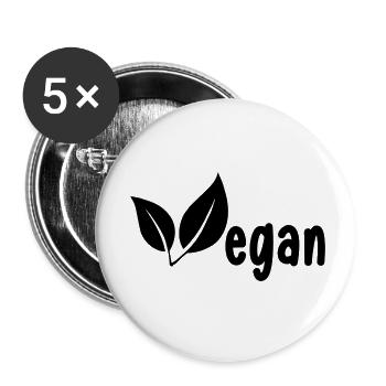 Vegan Plant Based Health Healing Detox - Lot de 5 petits badges (25 mm) - blanc - Devant