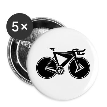 Road bike, gift idea for bike friends - Buttons small 1''/25 mm (5-pack) - white - Front