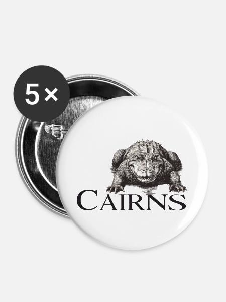 Cairns Aligator - Buttons klein 25 mm (5er Pack) - Weiß
