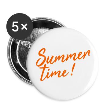 Summer time! - Buttons small 1''/25 mm (5-pack) - white - Front