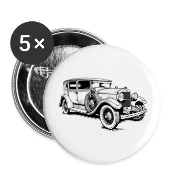 Oldtimer - Buttons klein 25 mm (5er Pack) - Weiß - Vorne