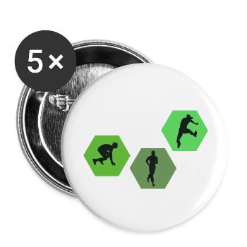 Trail Marathon Athlétisme Walker Athlète - Lot de 5 petits badges (25 mm) - blanc - Devant