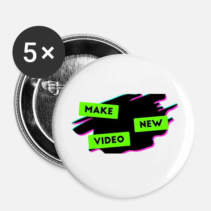 Make video new - Buttons small 1''/25 mm (5-pack) - white