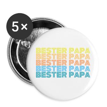 Bester Papa - Buttons klein 25 mm (5er Pack) - Weiß - Vorne