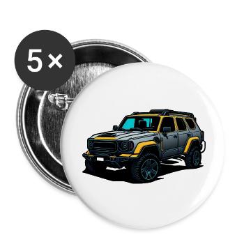 Off-Road Adventure 4x4 SUV für Outdoor-Enthusiasten - Buttons klein 25 mm (5er Pack) - Weiß - Vorne