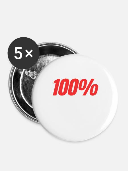 100 % Muscle. - Buttons klein 25 mm (5er Pack) - Weiß