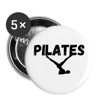 Femme Pilates - Lot de 5 petits badges (25 mm) - blanc - Devant