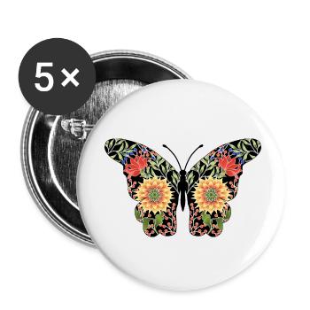 Schmetterling - Buttons klein 25 mm (5er Pack) - Weiß - Vorne