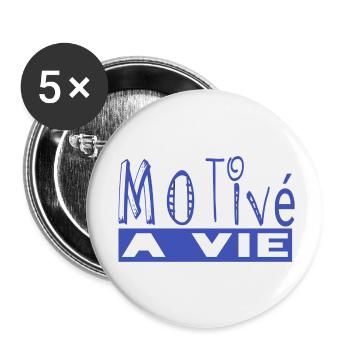 Motivated for life - Buttons small 1''/25 mm (5-pack) - white - Front