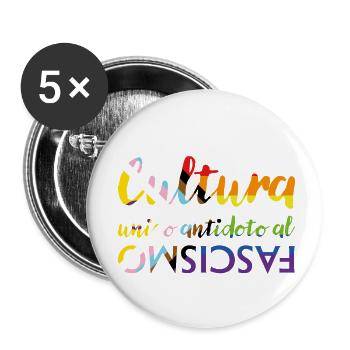 Kultur als Gegengift zum Faschismus - Buttons klein 25 mm (5er Pack) - Weiß - Vorne