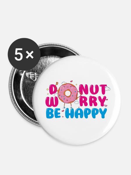 DONUT SORGE - Buttons klein 25 mm (5er Pack) - Weiß