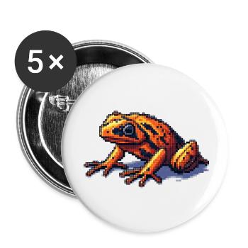 Poison dart frog in retro 8 bit pixel graphics - Buttons small 1''/25 mm (5-pack) - white - Front