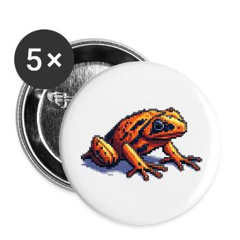 Poison dart frog dans des graphismes rétro pixel cool - Lot de 5 petits badges (25 mm) - blanc - Devant