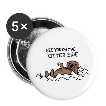 Rendez-vous du côté de la loutre / de l’autre côté - Lot de 5 petits badges (25 mm) - blanc - Devant