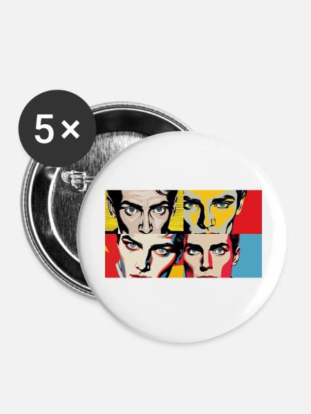 retro look - Buttons klein 25 mm (5er Pack) - Weiß