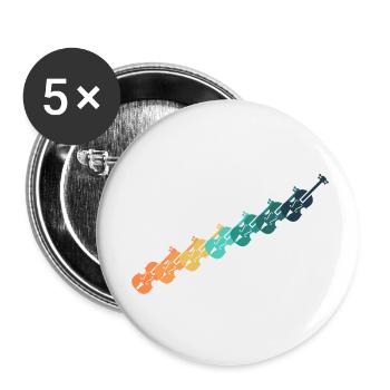 Retro guitar - Buttons small 1''/25 mm (5-pack) - white - Front