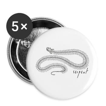 Schlange - Buttons klein 25 mm (5er Pack) - Weiß - Vorne