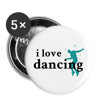 Dancing Dance Music - Buttons klein 25 mm (5er Pack) - Weiß - Vorne
