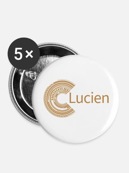 Für Lucien - Buttons klein 25 mm (5er Pack) - Weiß