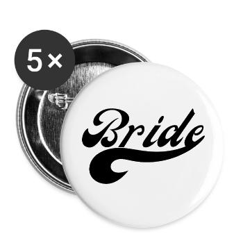 Braut - die Braut - Buttons klein 25 mm (5er Pack) - Weiß - Vorne