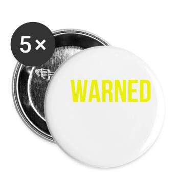 Je vous avais prévenu Dire anglais - Lot de 5 petits badges (25 mm) - blanc - Devant