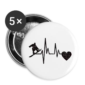 Snowboardfahrer Snowboard Geschenk Snowboardsport - Buttons klein 25 mm (5er Pack) - Weiß - Vorne