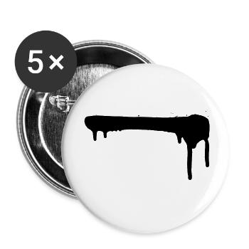 Graffiti Streifen - Buttons klein 25 mm (5er Pack) - Weiß - Vorne