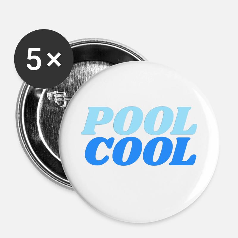 Pool Cool - Buttons small 1''/25 mm (5-pack) - white
