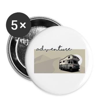 Düdo // Campeur // Illustration - Lot de 5 petits badges (25 mm) - blanc - Devant