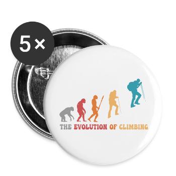 climb evolution of climbing Humour alpiniste - Lot de 5 petits badges (25 mm) - blanc - Devant