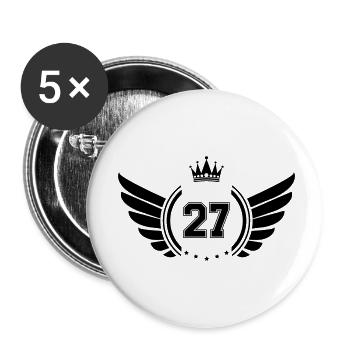 Armoiries 27 - Lot de 5 petits badges (25 mm) - blanc - Devant