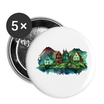 Schweden Schweden Schweden Skandinavien Reisekunst Kunst - Buttons klein 25 mm (5er Pack) - Weiß - Vorne