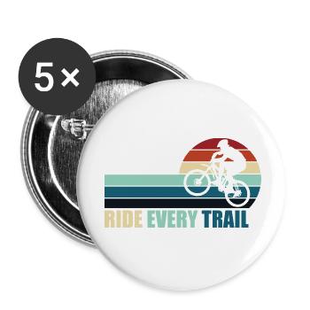 Cyclist Bike Tour Trail Cycling - Buttons small 1''/25 mm (5-pack) - white - Front