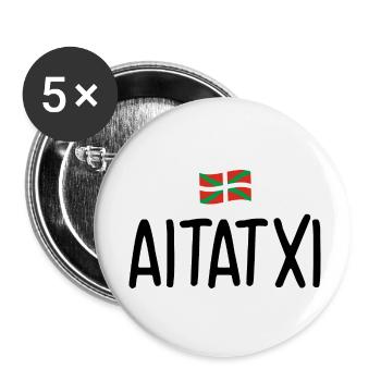 Aitatxi Basque country grandfather - Buttons small 1''/25 mm (5-pack) - white - Front